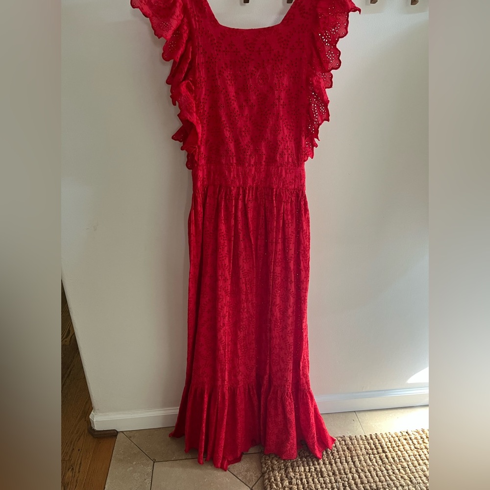 Beautiful red  eyelet dress by THEGREAT
